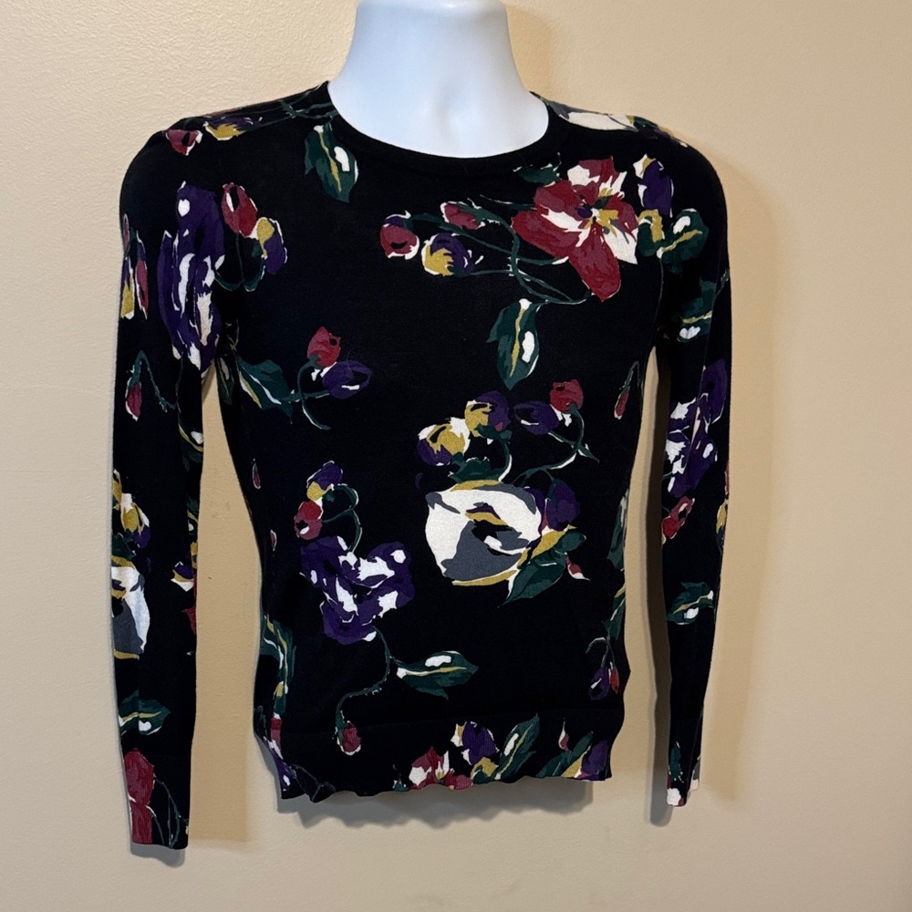 Lauren Ralph Lauren Black Floral Long Sleeve Top - Picture 2 of 10